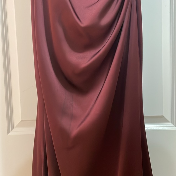 Revelry Dawson Cabernet Satin Dress - Picture 3 of 5